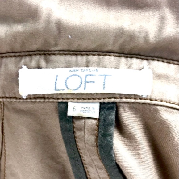 LOFT Button Up Collared Jacket, Tan, Size 6 - Picture 6 of 9
